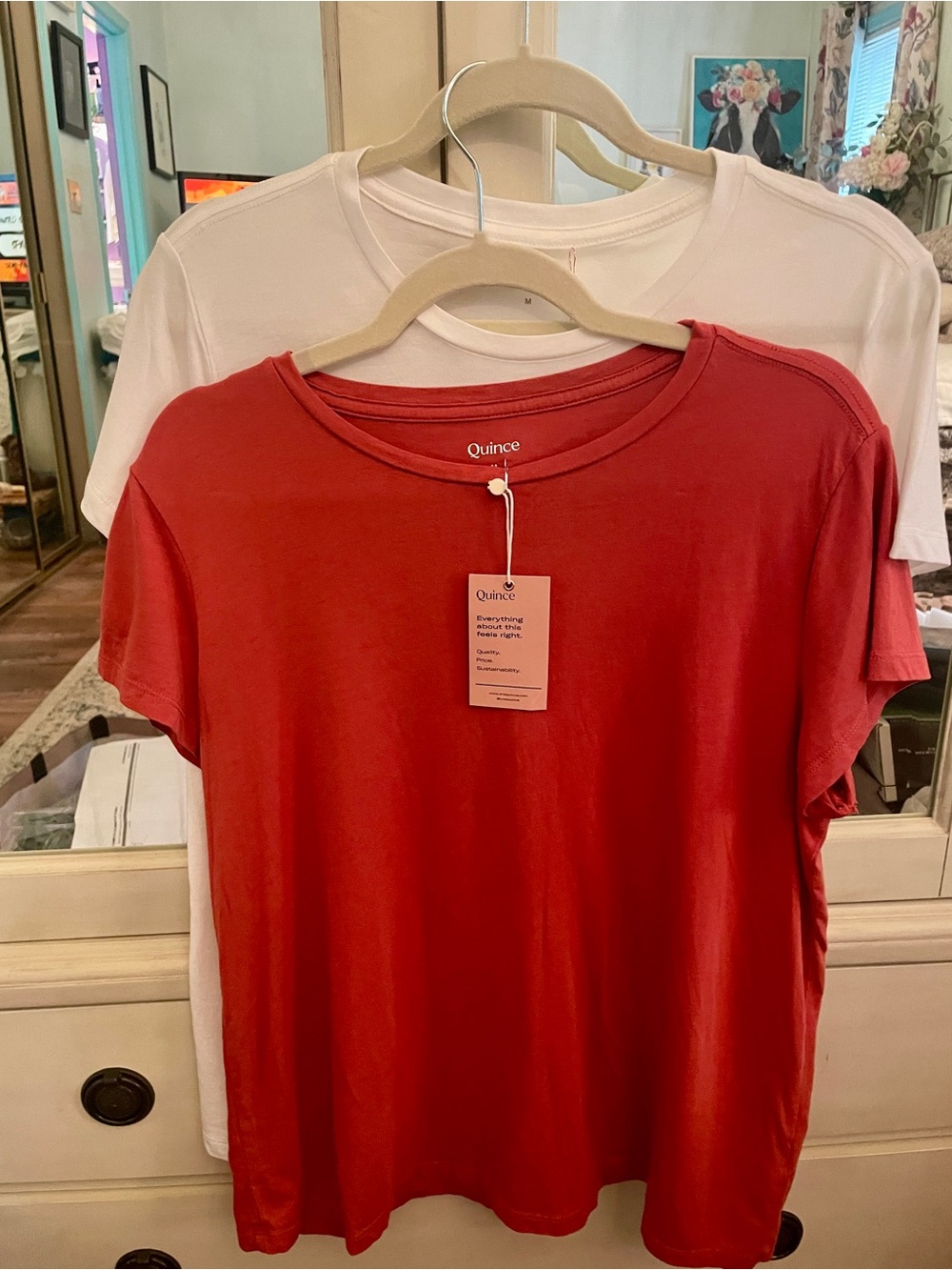 NWT Quince Cotton Modal Crewneck Swing T-Shirt Bundle - Set of 2 (Medium)